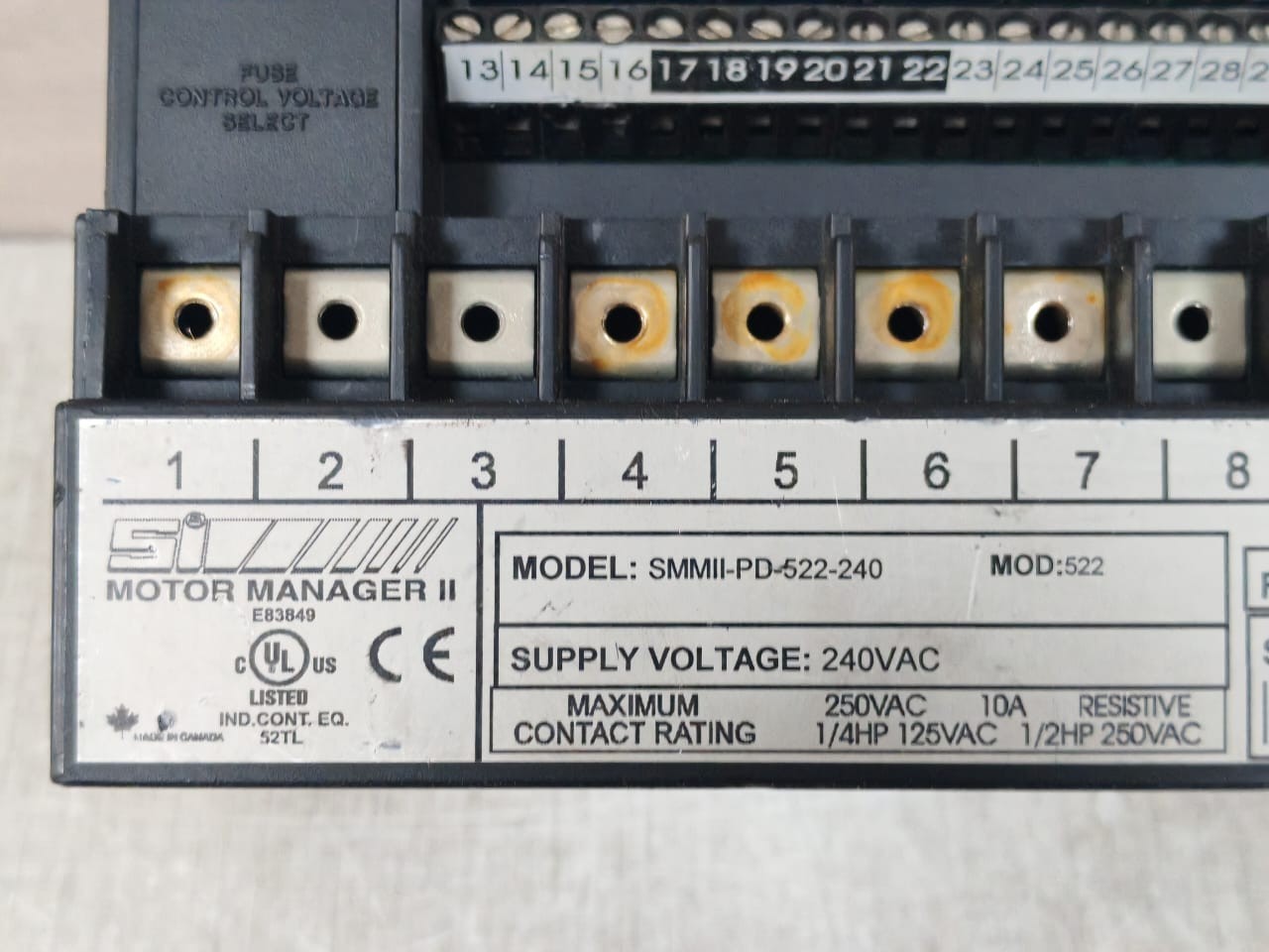 GE PD-522-240 GE MM2 SMMII-PD-522-240 F/W:63E492C4.000 240 VAC MOTOR MANAGER II - TRIAL 10