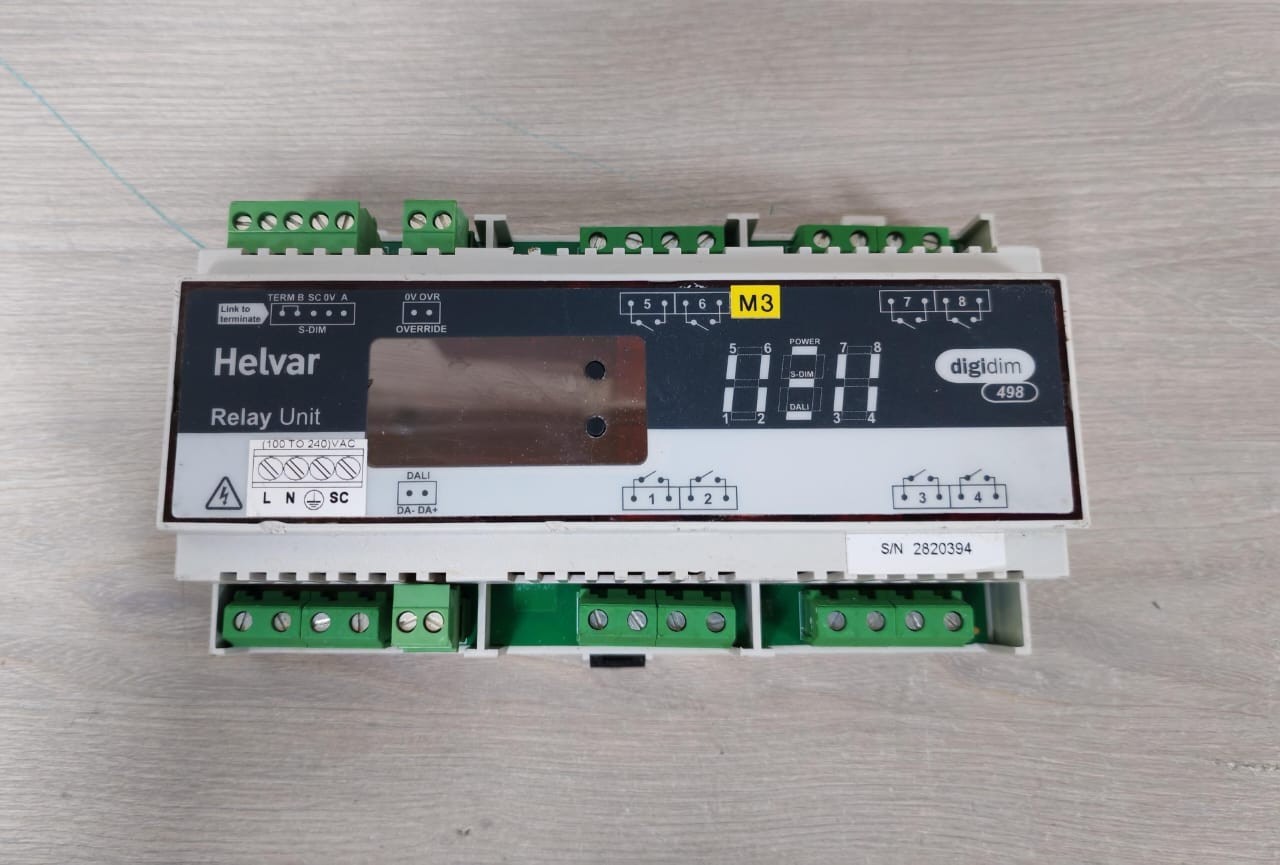 Helvar UNIT-100 HELVAR 498 B/W V1.6 REV.9 DIGIDIM RELAY UNIT 100-240VAC 4