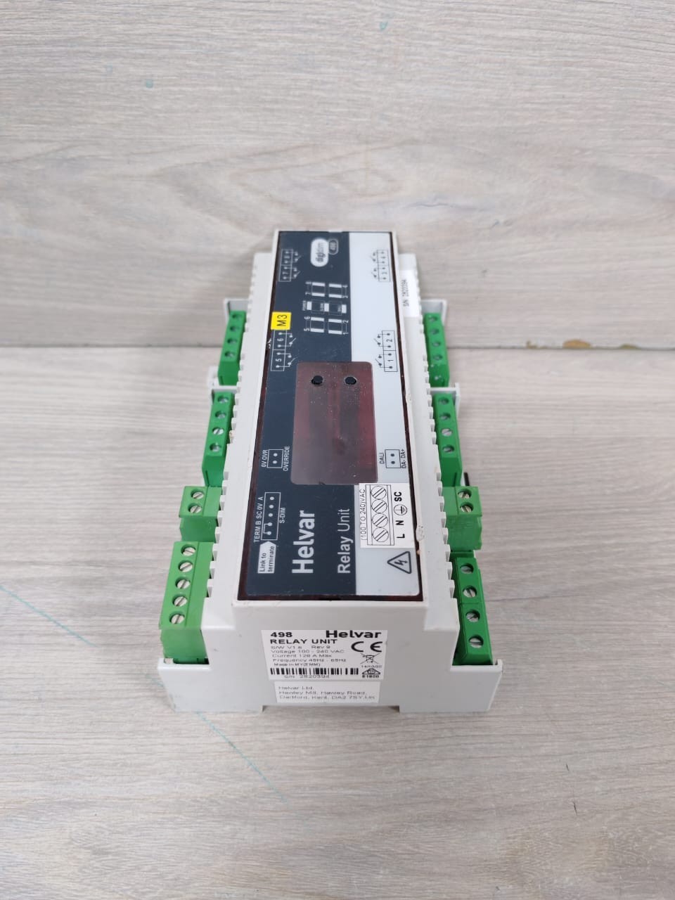 Helvar UNIT-100 HELVAR 498 B/W V1.6 REV.9 DIGIDIM RELAY UNIT 100-240VAC 7