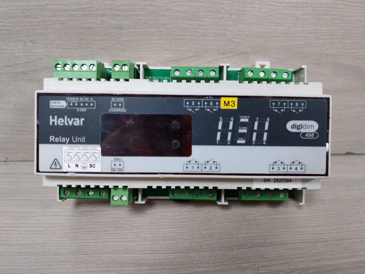 HELVAR 498 B/W V1.6 REV.9 DIGIDIM RELAY UNIT 100-240VAC