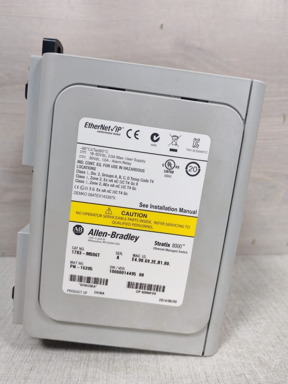 Rockwell Automation 1783-MS06T ALLEN-BRADLEY STRATIX 8000 1783-MS06T PN-16205 ETHERNET MANAGED SWITCH 5