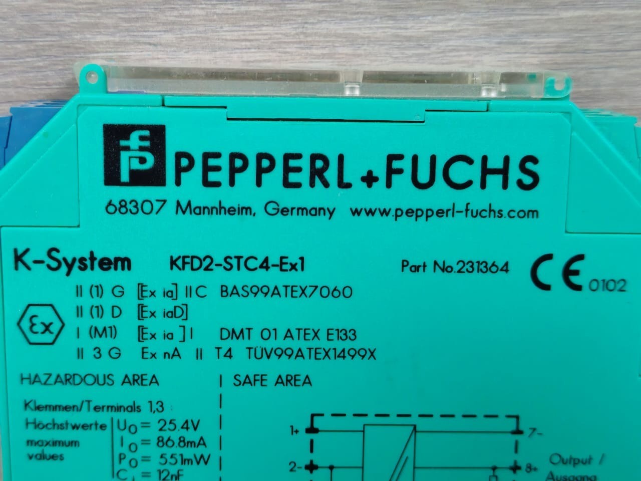 Pepperl+Fuchs TEILE-NR: 231364 PEPPERL+FUCHS KFD2-STC4-Ex1 K-SYSTEM SMART TRANSMITTER ISOLATOR P/N: 231364 9