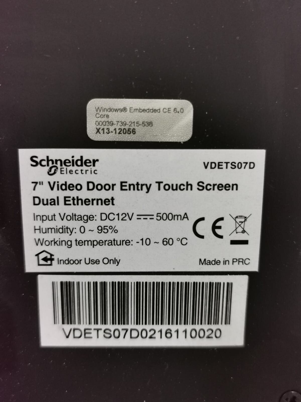 Schneider Electric VDETS07D Schneider Xightor VDETS07D Touch Screen 7' IP Video Door Entrance Touch Screen 10