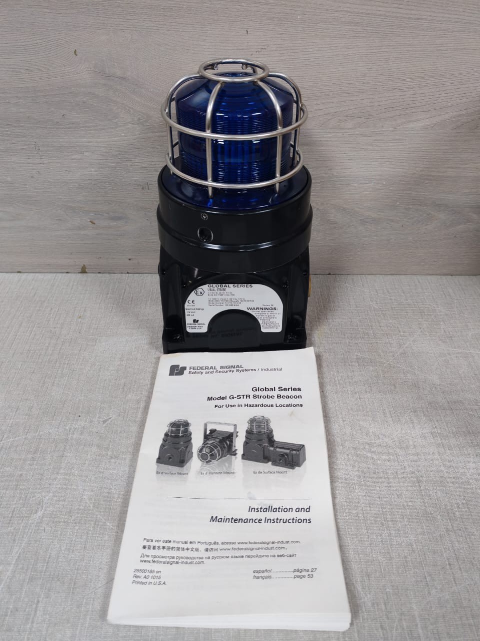 FEDERAL SIGNAL G-STR-120-D-B VISUAL STROBE 120V BLUE
