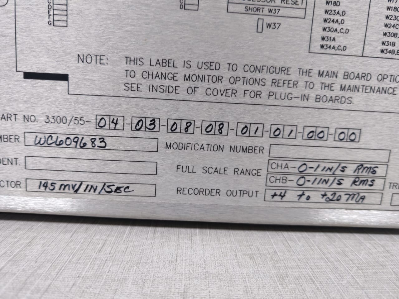 BENTLY NEVADA 04-03-08-08-01-01-00-00 BENTLY NEVADA 3300/55 04-03-08-08-01-01-00-00 DUAL VELOCITY MONITOR 5