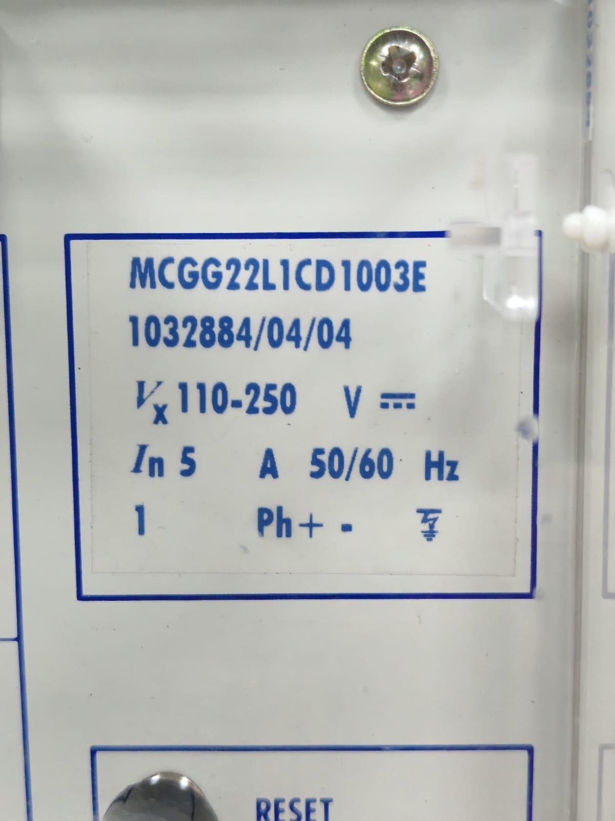 ALSTOM MCGG22L1CD1003E Alstom MCGG MCGG22L1CD1003E 1032884/04/04 Overcurrent Relay 100 250V 3