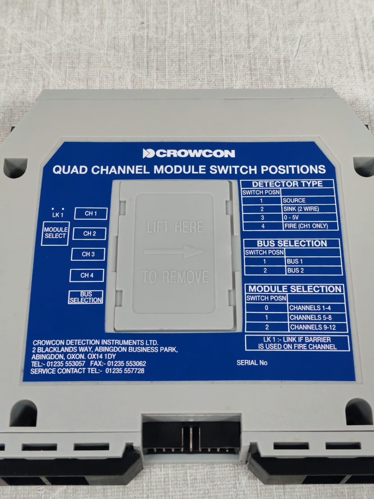 CROWCON CROWCON QUAD 2 CROWCON QUAD 2 CONTROL MODULE SWITCH POSITIONS 7