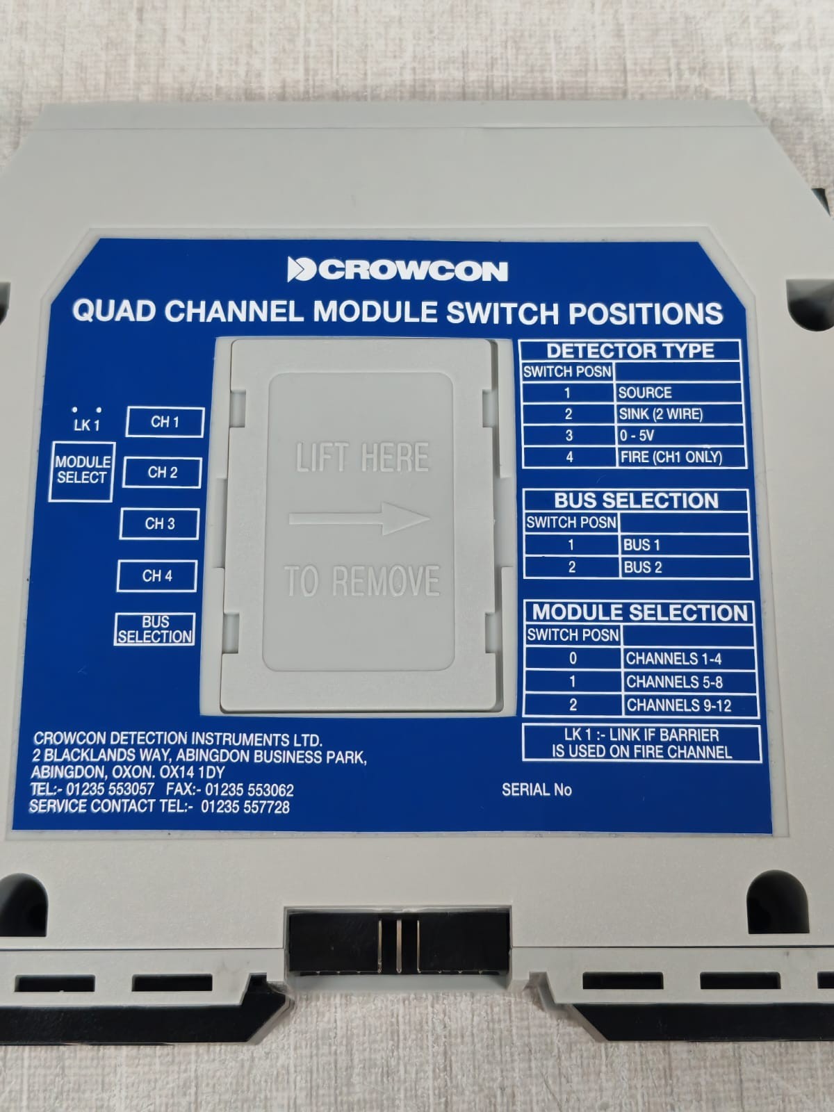 CROWCON CROWCON QUAD 3 CROWCON QUAD 3 CONTROL MODULE SWITCH POSITIONS 6