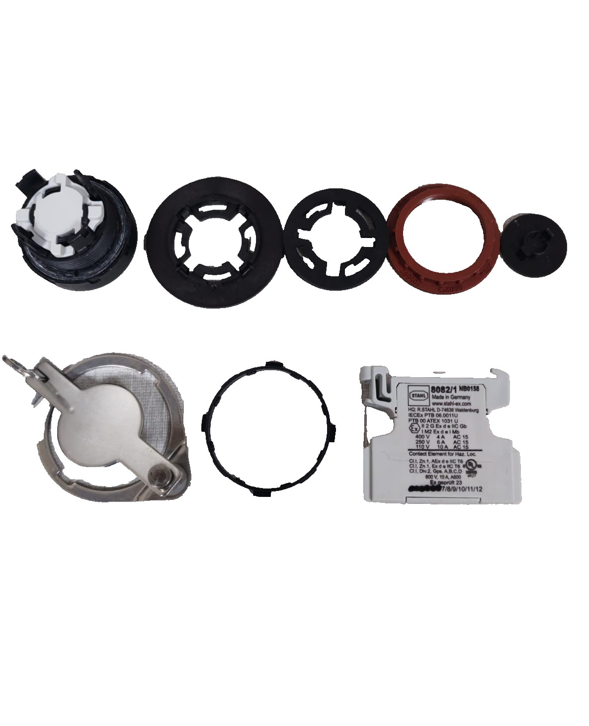 Stahl 8082/1 Contact Element W/ 860C3-001-B Push Button & 8602C3-755 Lock Device