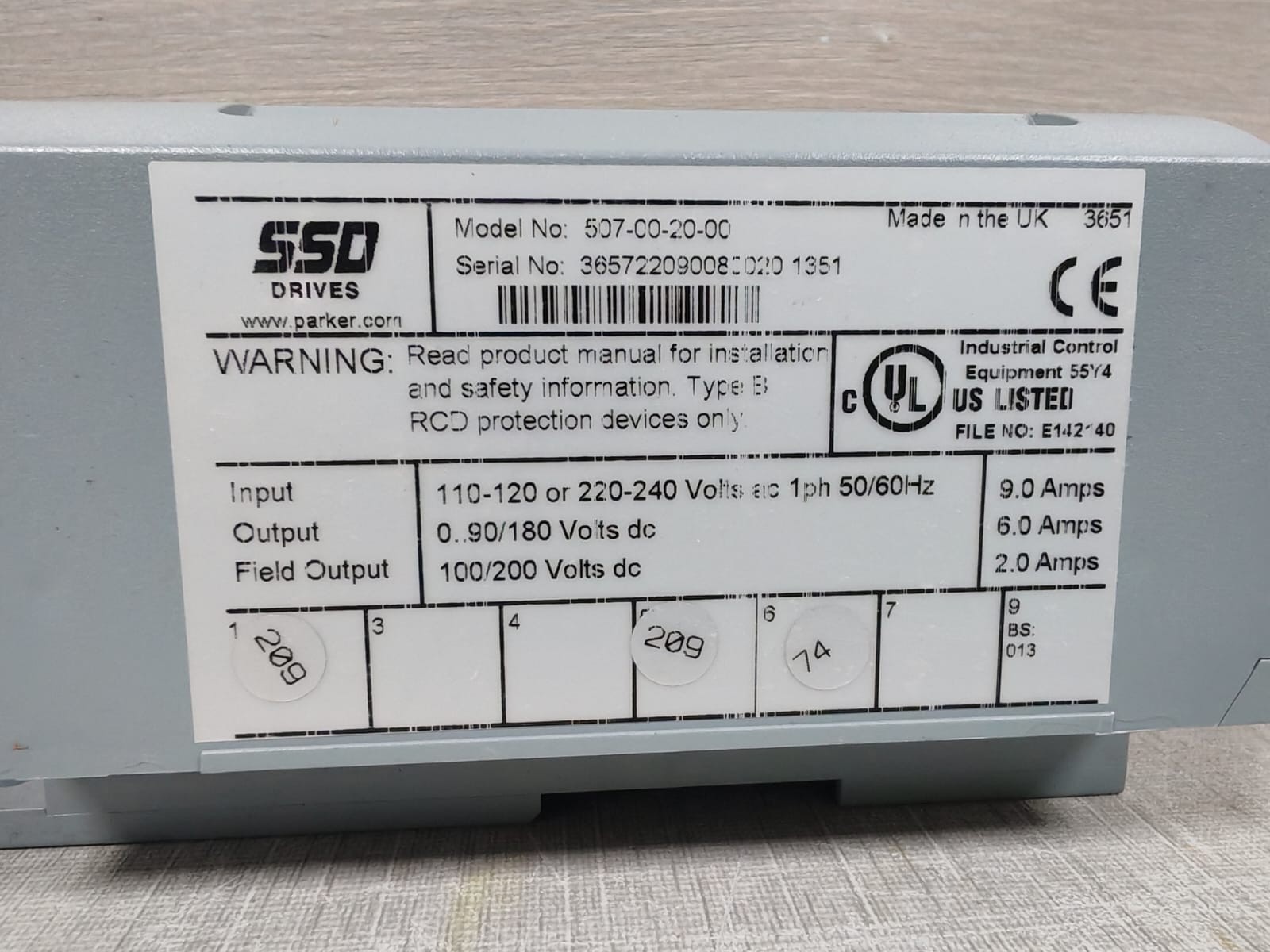 Parker 507-00-20-00 PARKER 507-00-20-00 SSD DRIVES 3