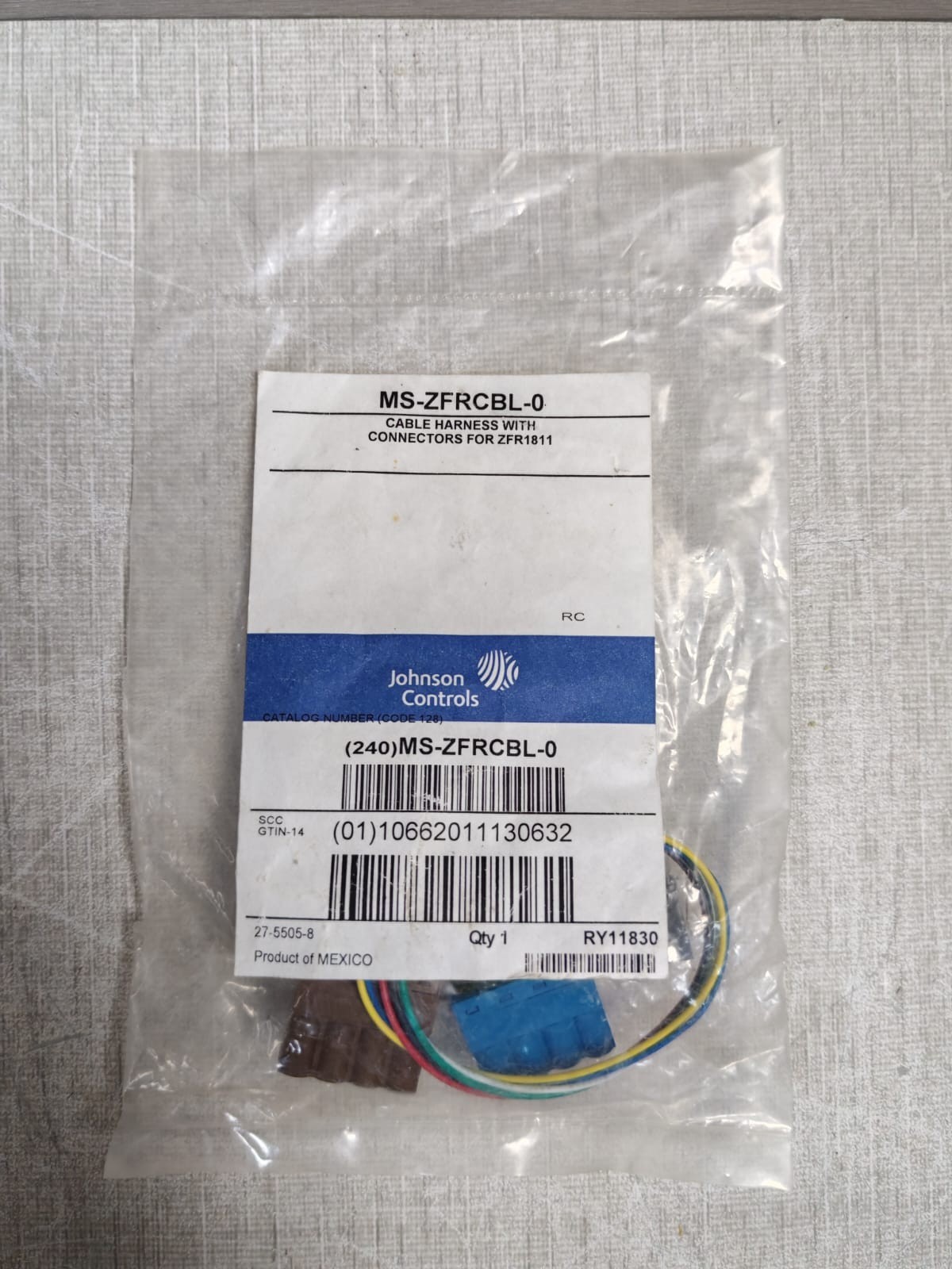 Johnson Controls MS-ZFRCBL-0 Cable Harness with Connectors for ZFR1811