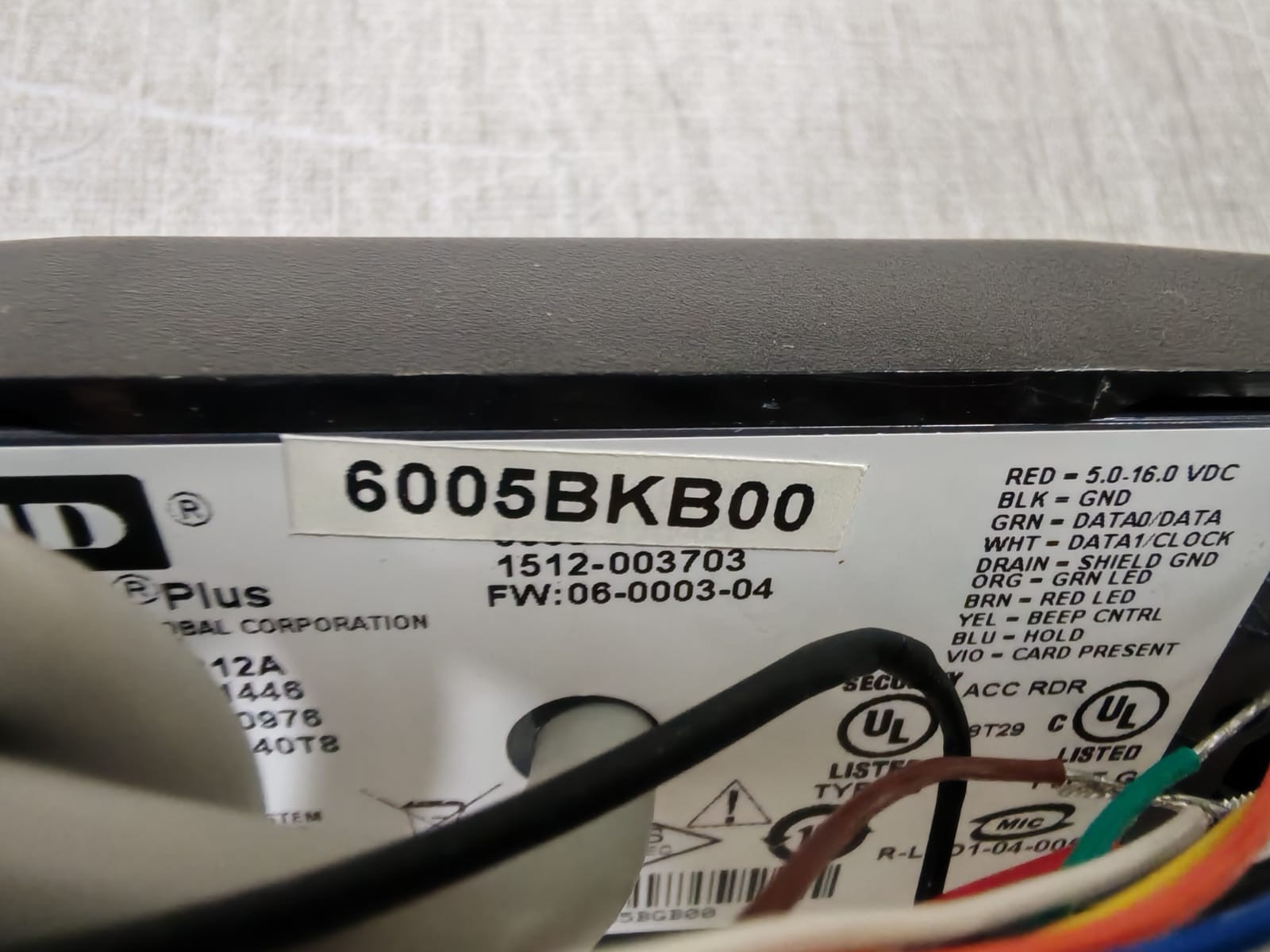 HID 600BKB00 HID 6005BKB00 Proxpoint Plus Mini Mullion Reader FW: 06-0003-04 4