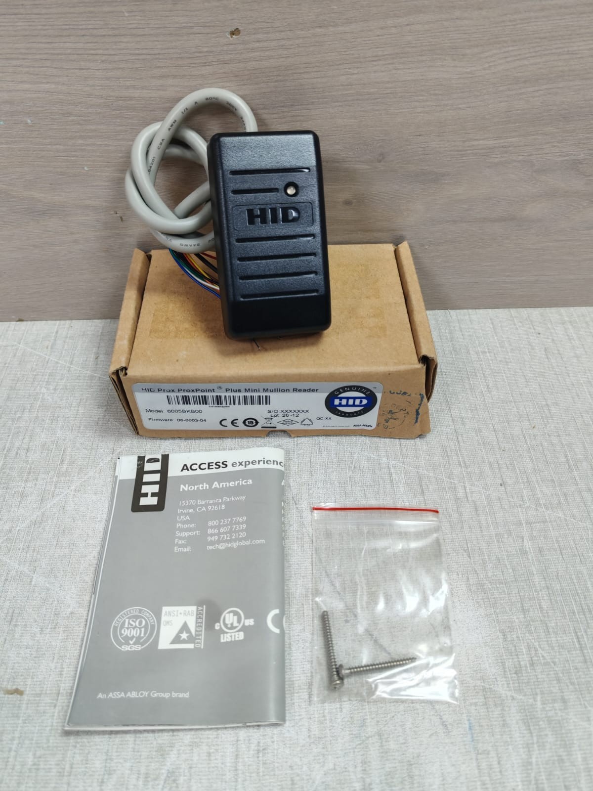 HID 6005BKB00 Proxpoint Plus Mini Mullion Reader FW: 06-0003-04