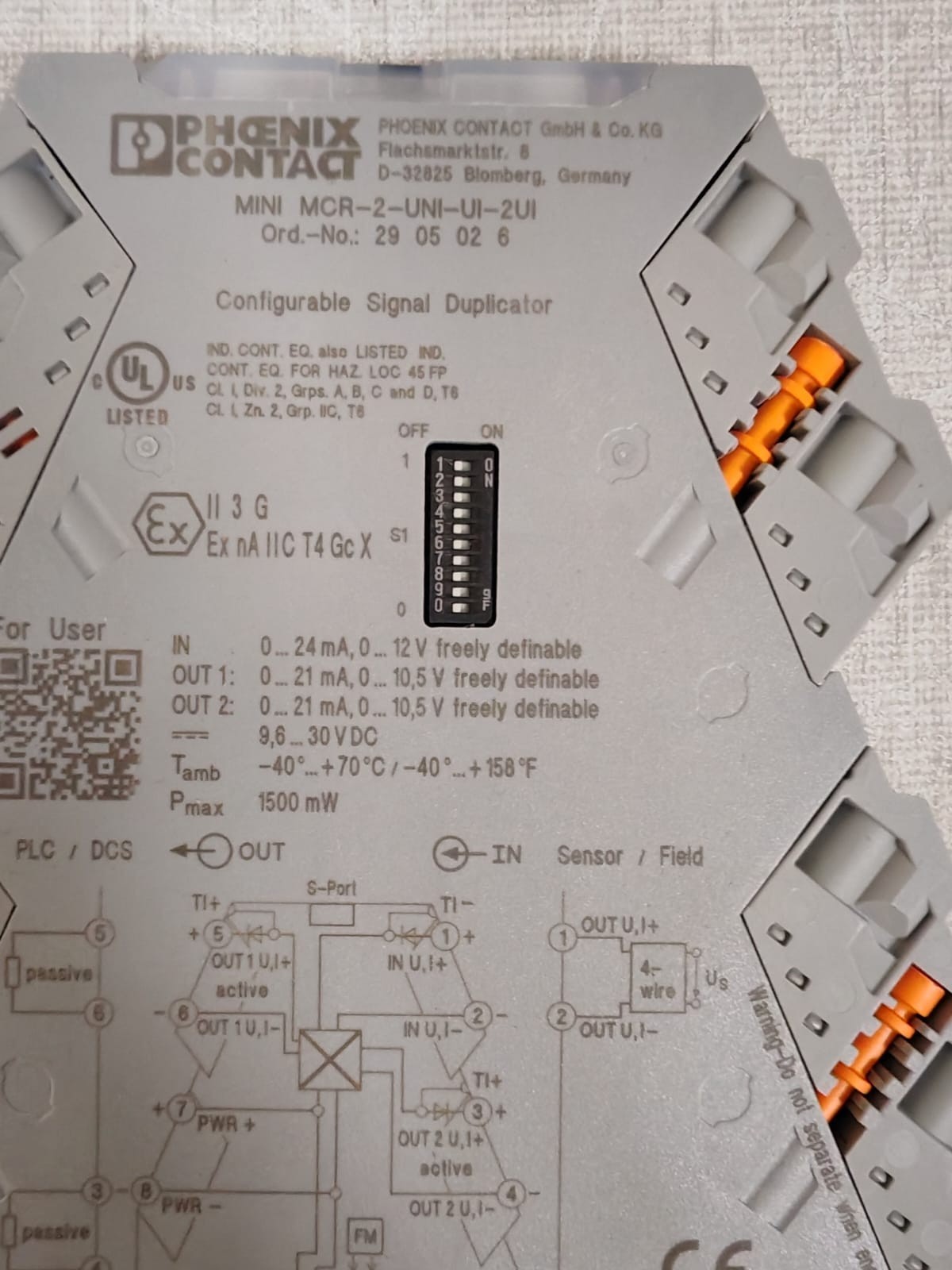Phoenix Contact 2905026 Phoenix Contact MINI MCR-2-UNI-UI-2UI Input Signal Conditioner 2905026 2