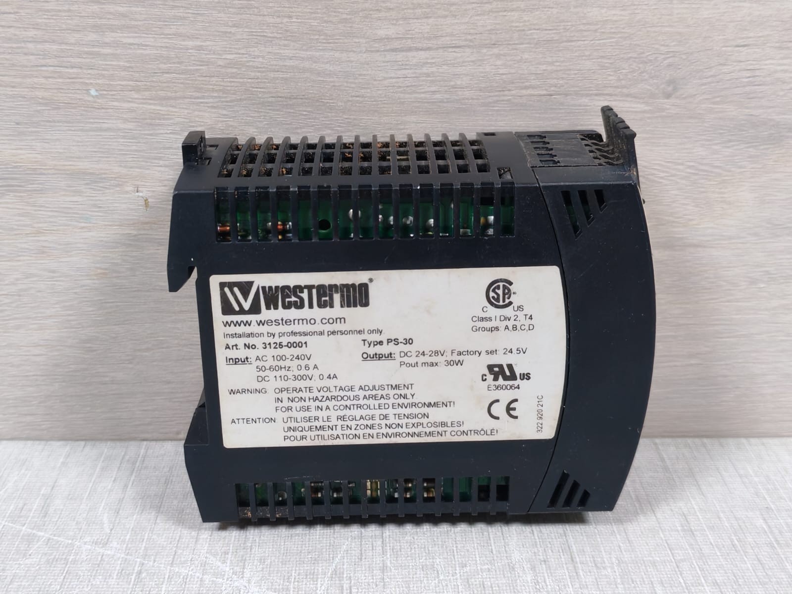Westermo 3125-0001 Westermo PS-30 DIN-Rail Power Supply 3125-0001 3