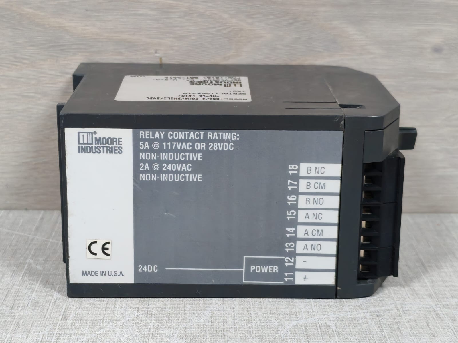 Moore Industries DDA/4-20MA/DH1L1/24DC-AD-CE(DIN) Moore DDA/4-20MA/DH1L1/24DC-AD-CE(DIN) Current Alarm Module 6