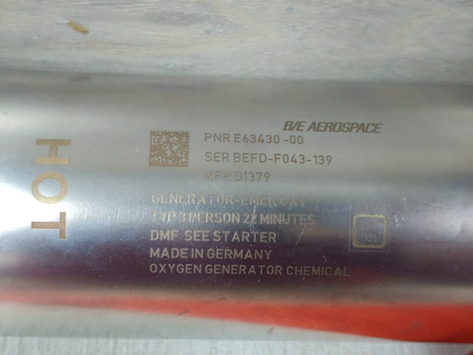 B/E AEROSPACE PNR E63430-00 B/E AEROSPACE PNR E63430-00 EMERGENCY GENERATOR 3