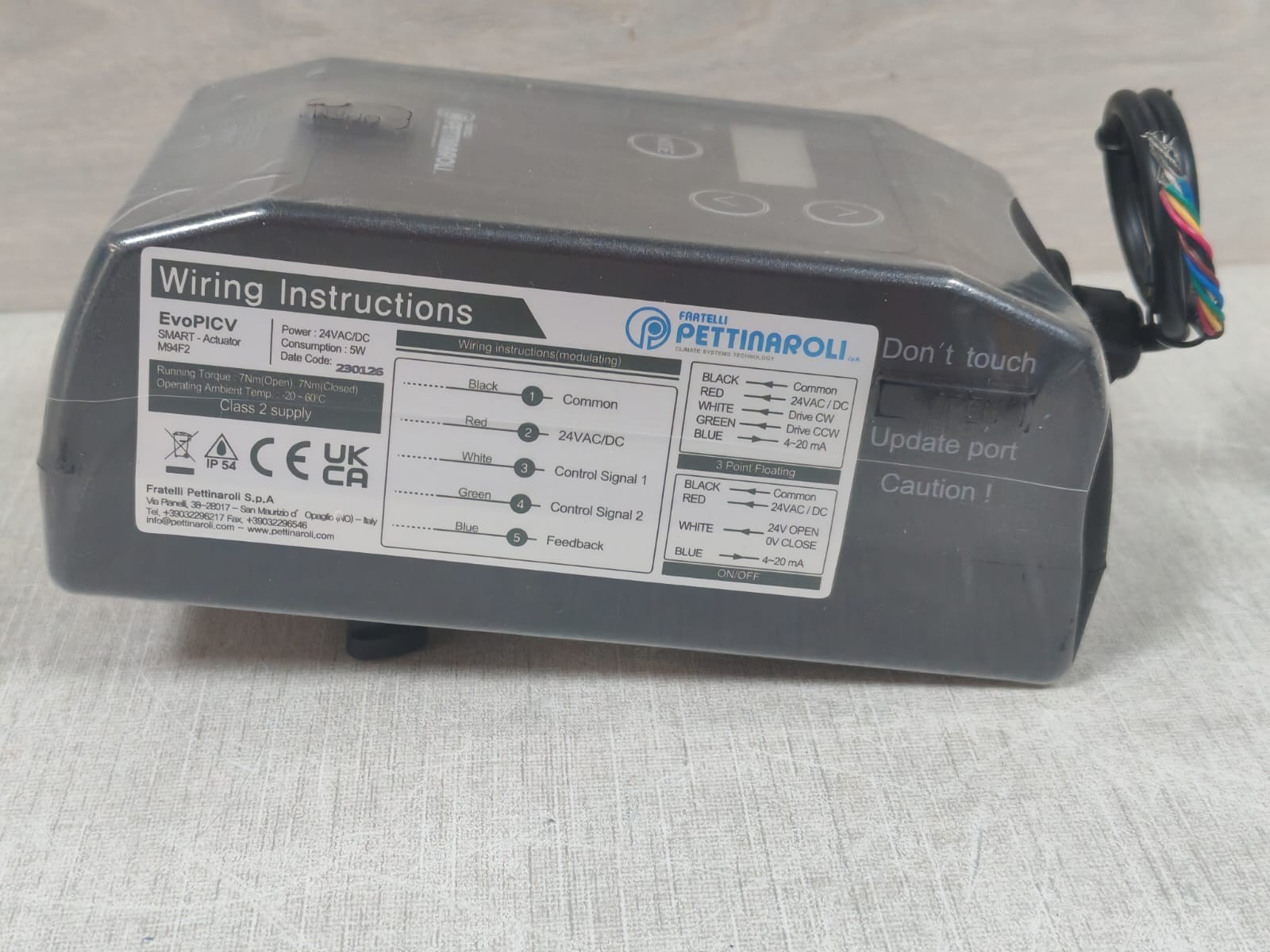 Smart M94F2 Fratelli Pettinaroli EvoPICV Smart Actuator M94F2 5W 24VAC/DC 9