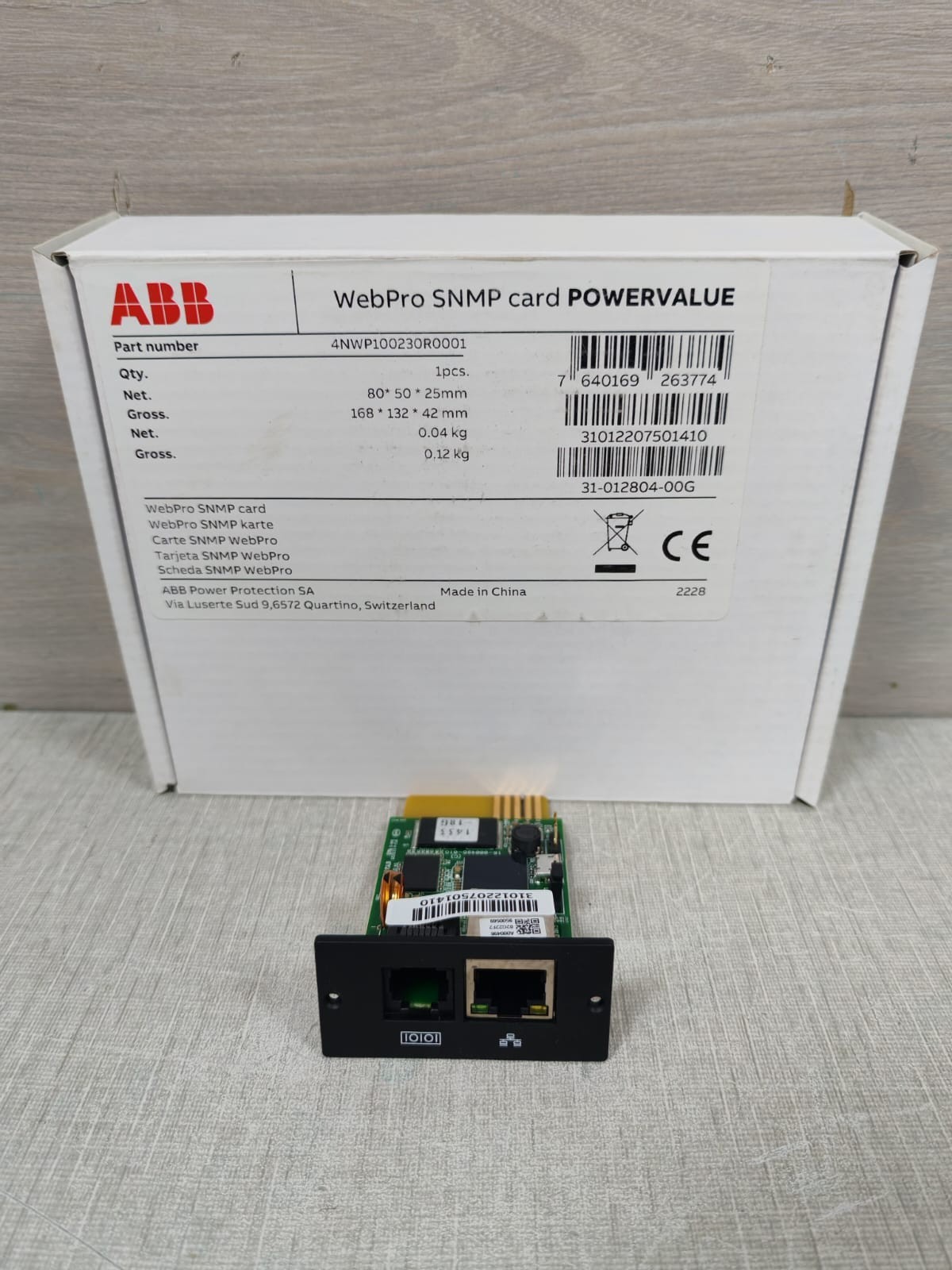ABB WEBPRO SNMP CARD POWERVALUE 4NWP100230R0001