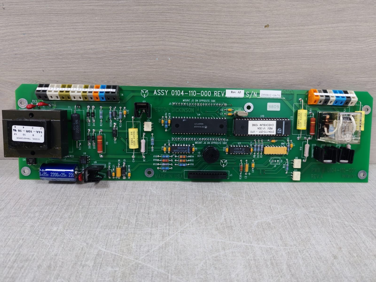 Becton Dickinson 0104-110-001 REV.A BECTON DICKINSON ASSY 0104-110-000 REV.A.3 MAIN PC BOARD P/N 0104-110-001 REV.A 4