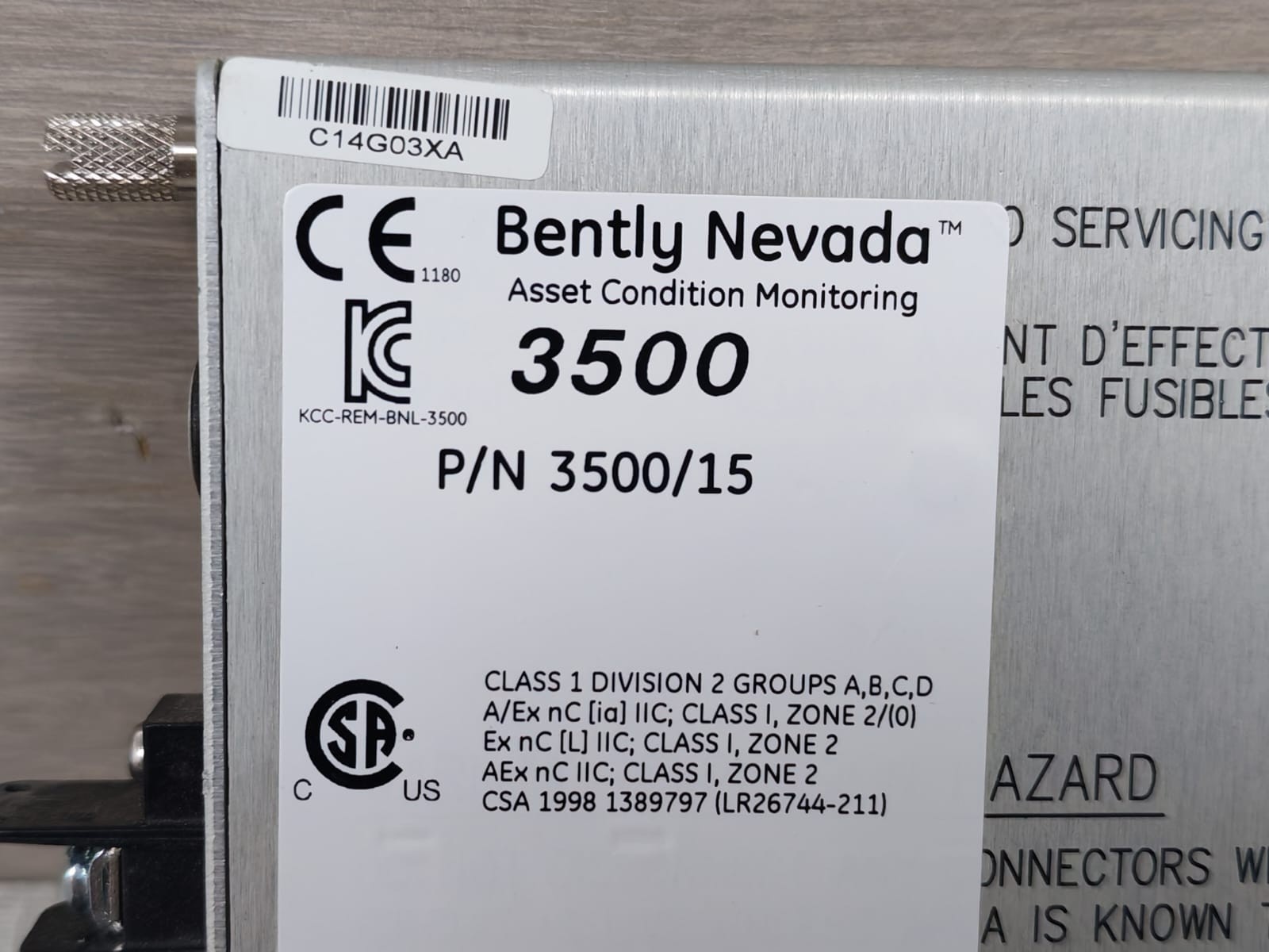 Bently Nevada 3500/15 Bently Nevada 3500/15 Power Supply Module 125840-01 5