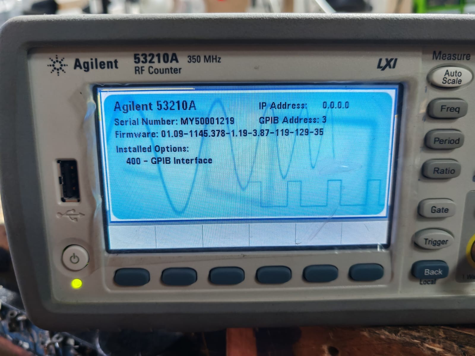 Agilent 53210A AGILENT TECHNOLOGIES 53210A F/W:01.09-1145.378-1 RF COUNTER 5