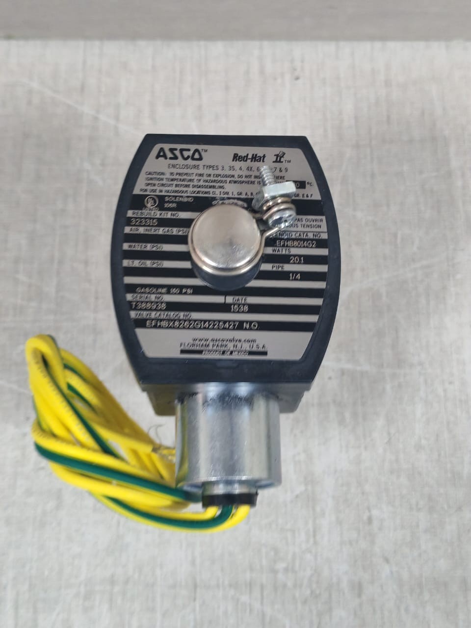 ASCO 272814-132-D RED-HAT SOLENOID VALVE 323315