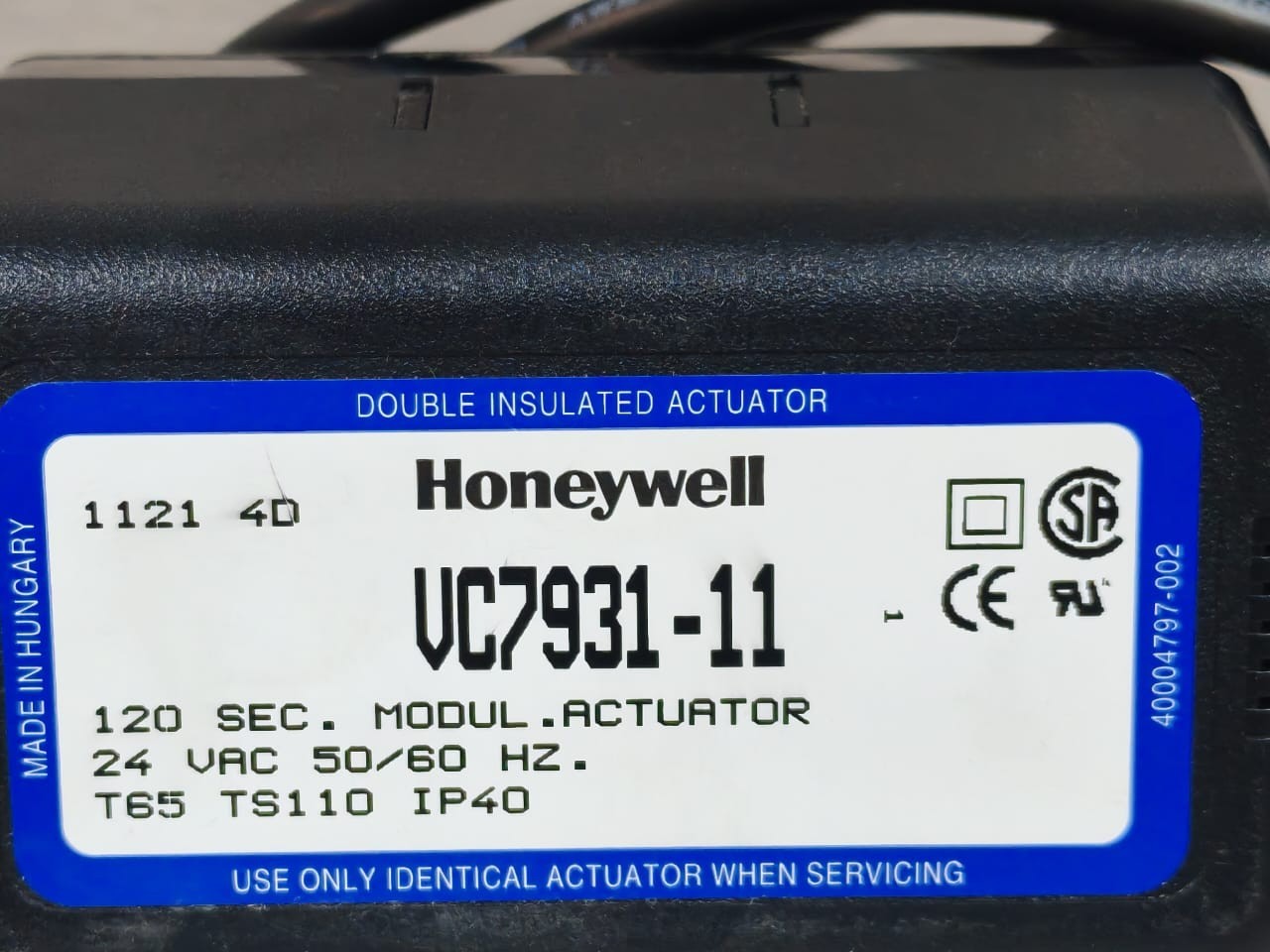 Honeywell VC7931ZZ11/U Honeywell VC7931-11 120-SEC.Modulating VC Valve Actuator VC7931ZZ11/U 4
