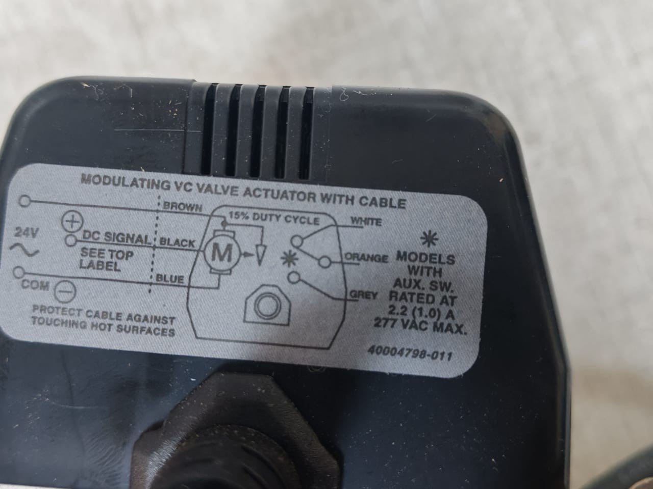 Honeywell VC7931ZZ11/U Honeywell VC7931-11 120-SEC.Modulating VC Valve Actuator VC7931ZZ11/U 6