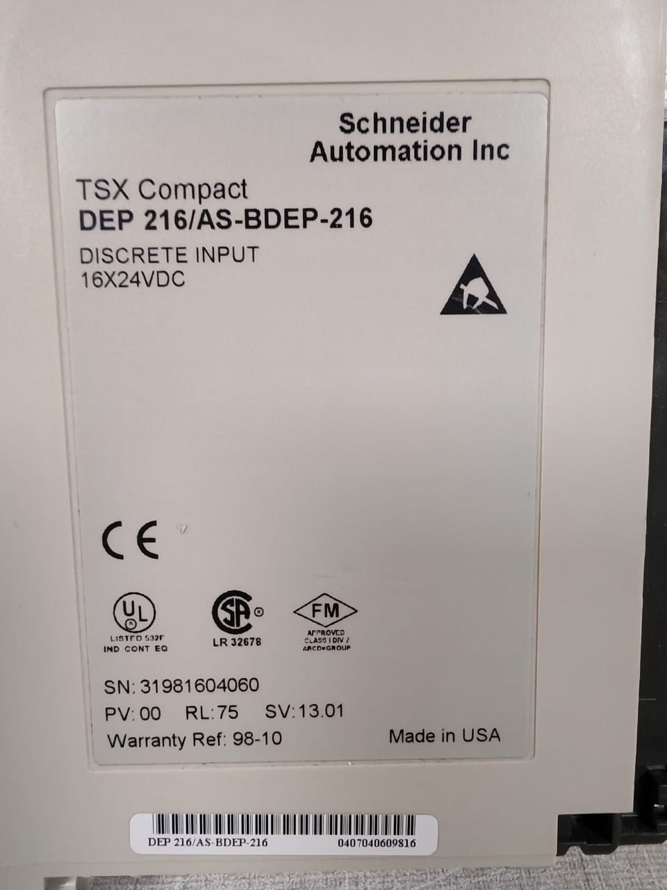 Schneider DEP 216/AS-BDEP-216 Schneider Automation DEP 216/AS-BDEP-216 TSX Compact Discrete Input 16x24VDC 2