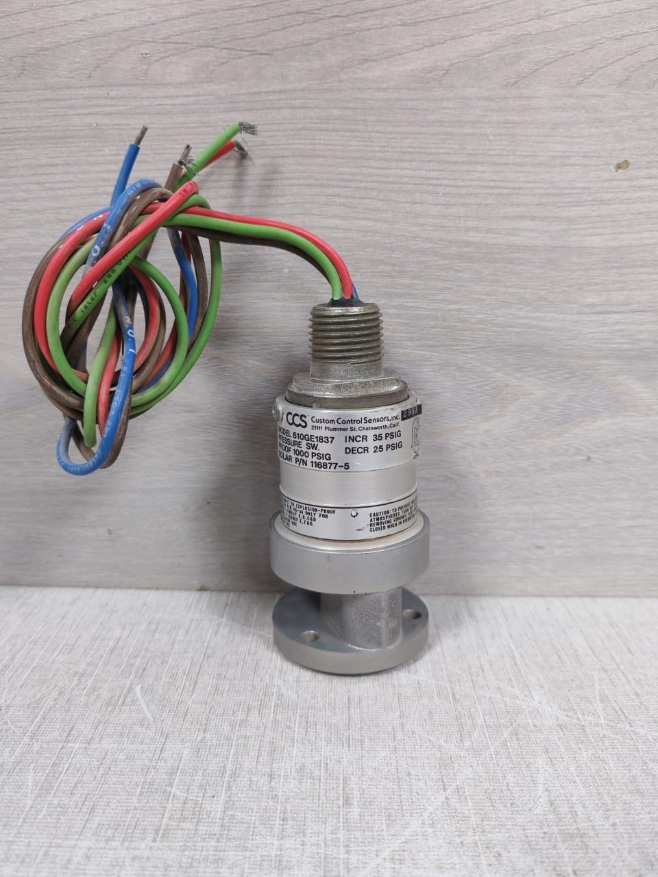 CCS 116877-5 CCS 610GE1837 PRESSURE SWITCH PN:116877-5 2