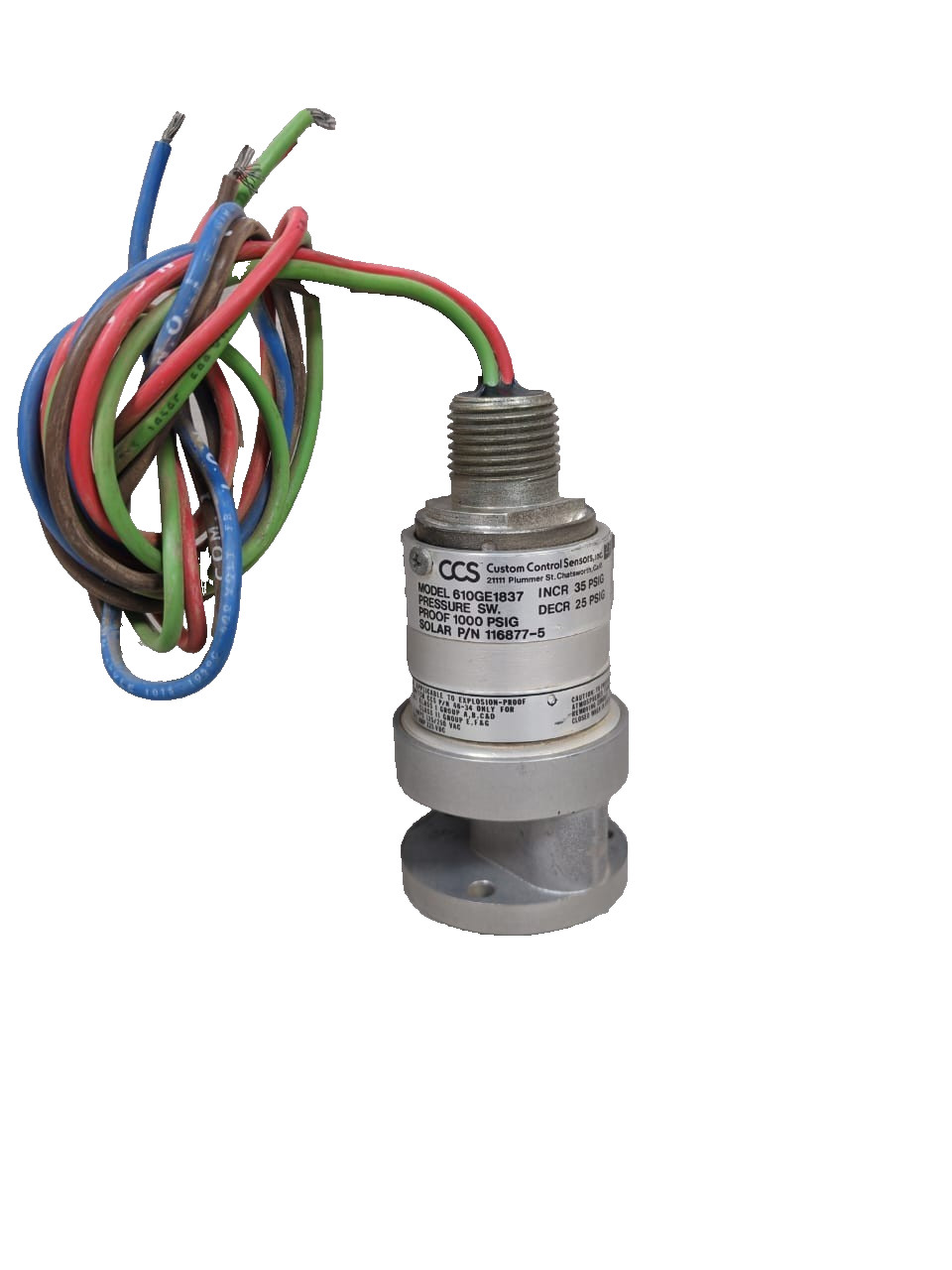 CCS 610GE1837 PRESSURE SWITCH PN:116877-5