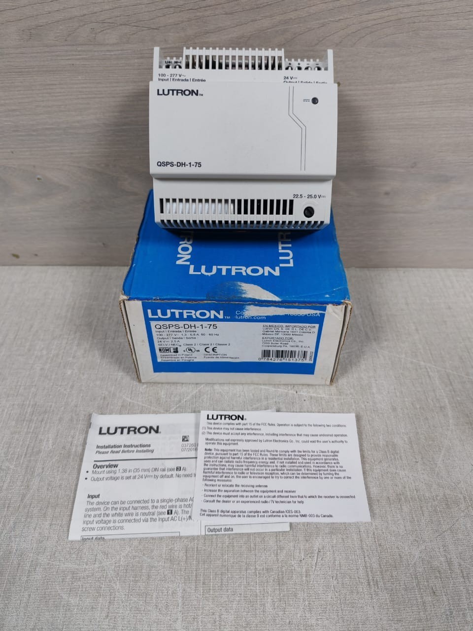LUTRON QSPS-DH-1-75 POWER SUPPLY 24V