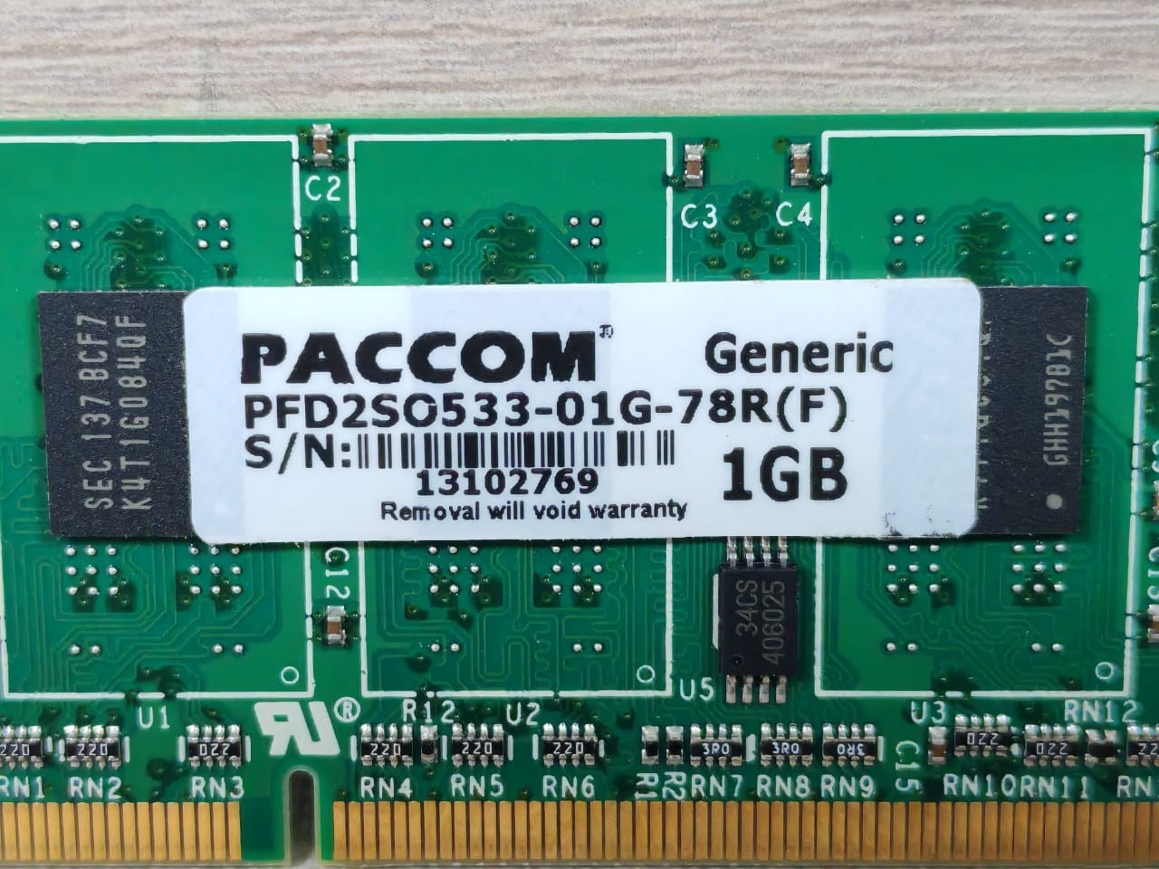 PACCOM PFD2SO533-01G-78R(F) PACCOM PFD2SO533-01G-78R(F) Generic 1GB 2