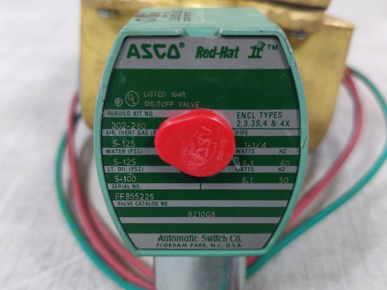 ASCO VALVE-302 ASCO MP-C-080 238210-032-D Shutoff Valve 302-280 2