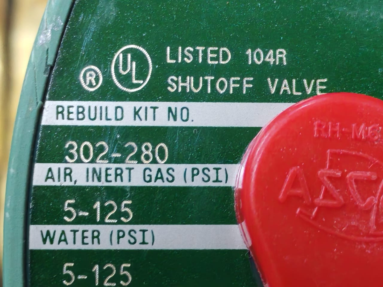ASCO VALVE-302 ASCO MP-C-080 238210-032-D Shutoff Valve 302-280 4