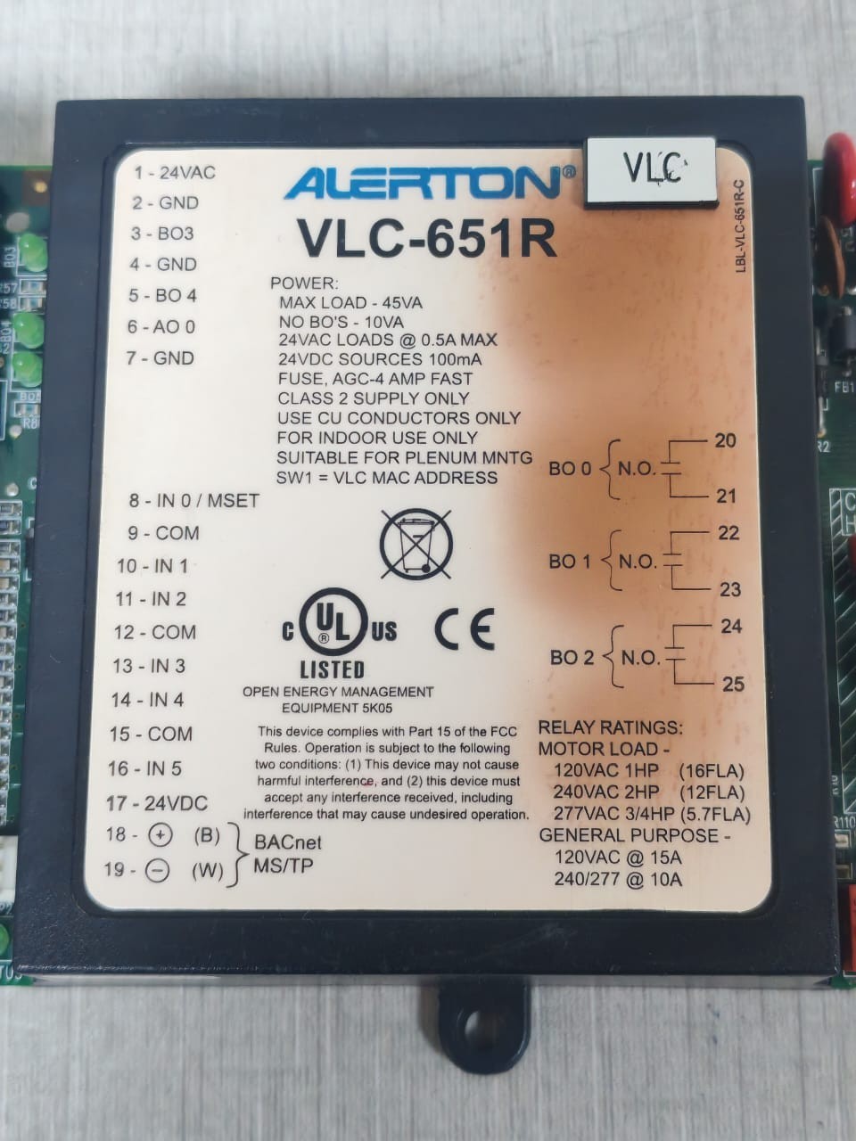 Alerton VLC-651R / VLC-651RZ-K-F ALERTON VLC-651R / VLC-651RZ-K-F CONTROLLER 4