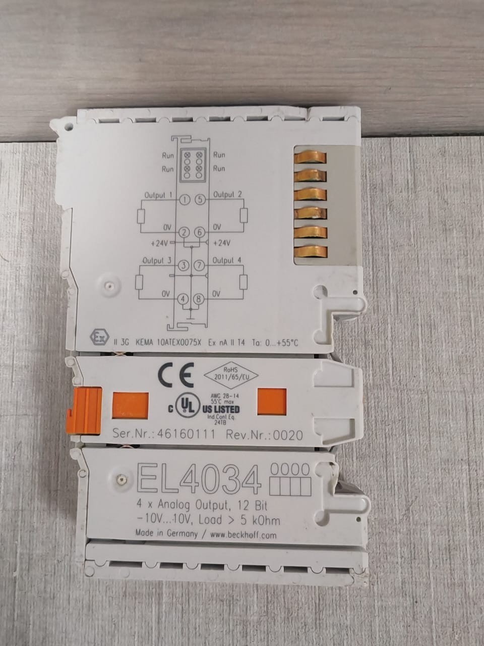 BECKHOFF EL4034 BECKHOFF EL4034 ETHERCAT 4-CHANNEL ANALOG INPUT TERMINAL MODULE 2