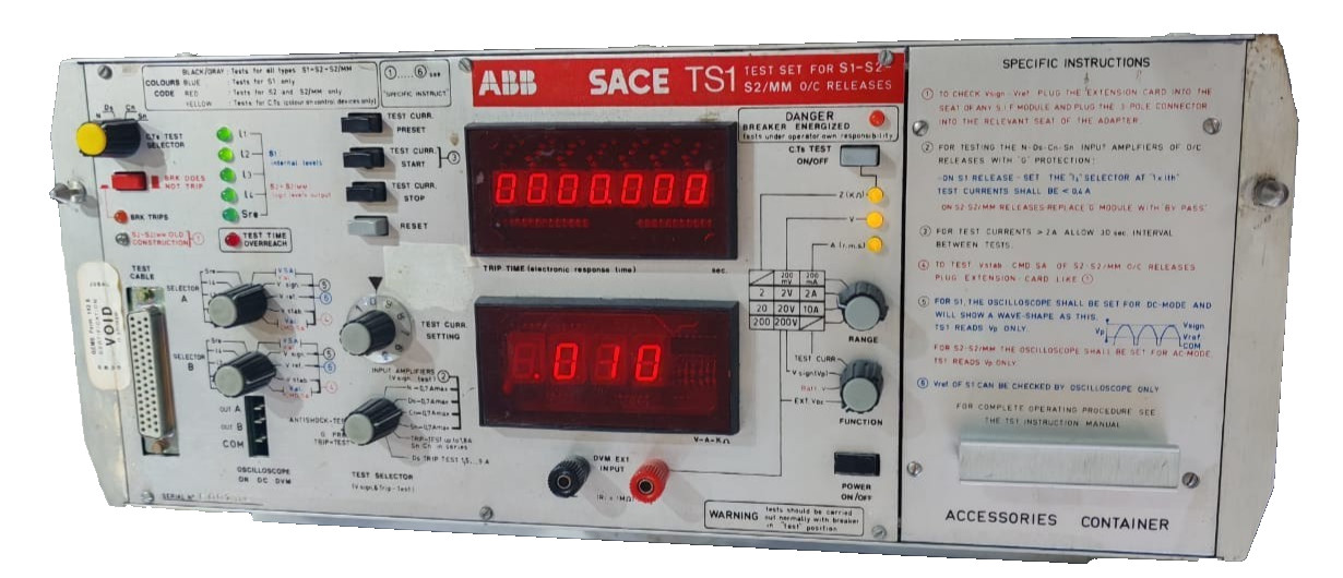 ABB SACE ABB SACE TS1 ABB SACE TS1 TEST SET FOR S1-S2-S2/MM O/C RELEASES 2