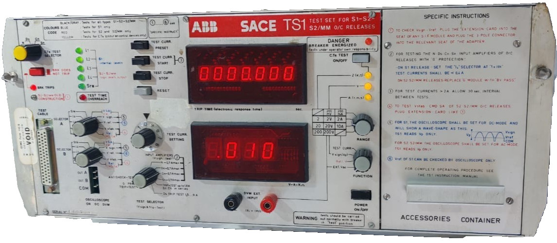 ABB SACE ABB SACE TS1 ABB SACE TS1 TEST SET FOR S1-S2-S2/MM O/C RELEASES 3