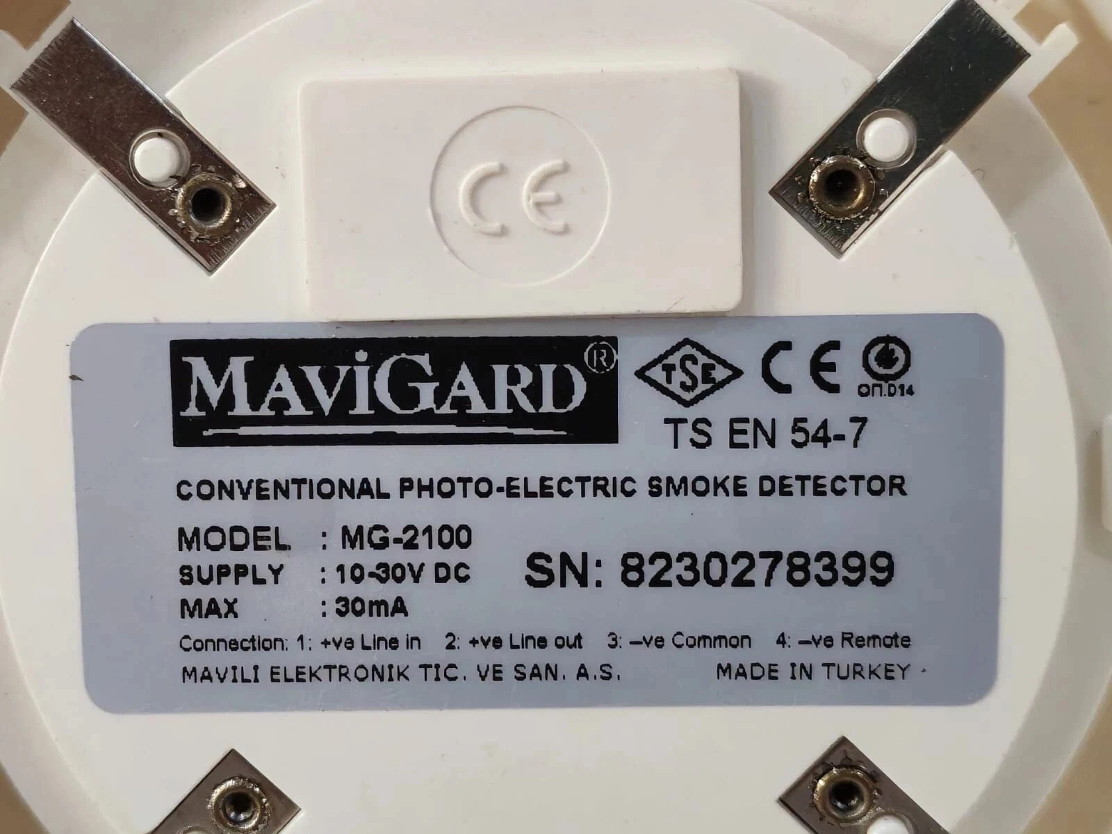 MAVIGUARD MG-2100 MAVIGUARD MG-2100 CONVENTIONAL PHOTO-ELECTRIC SMOKE DETECTOR 5