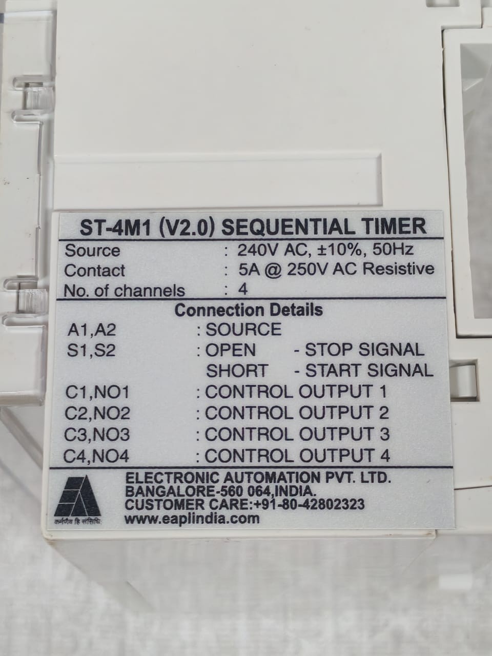 EAPL ST-4M1 V2.0 EAPL ST-4M1 V2.0 SEQUENTIAL TIMER 240V 6