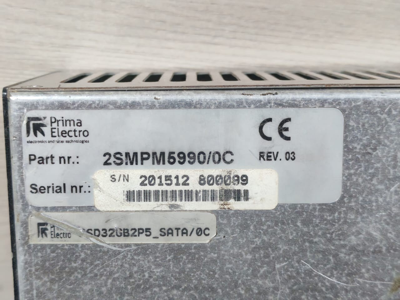 PRIMA ELECTRO 2SMPM5990/0C REV.03 PRIMA ELECTRO 2SMPM5990/0C REV.03 CONTROLLER- W/O SOFTWARE & HARD DISK 9