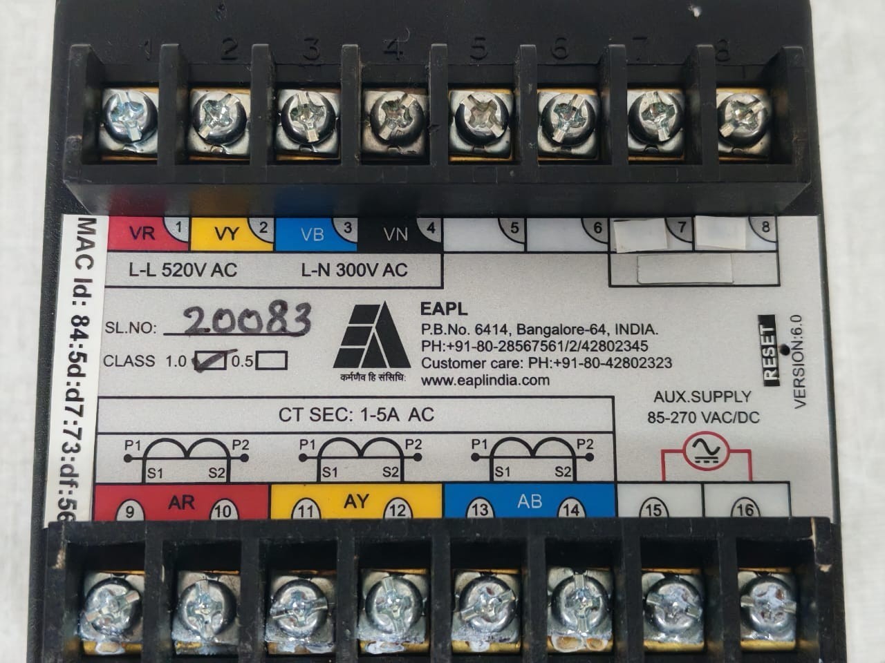 EAPL EMS-01X EAPL EMS-01X THREE PHASE ENERGY METER- W/O ORIGINAL BOX 8
