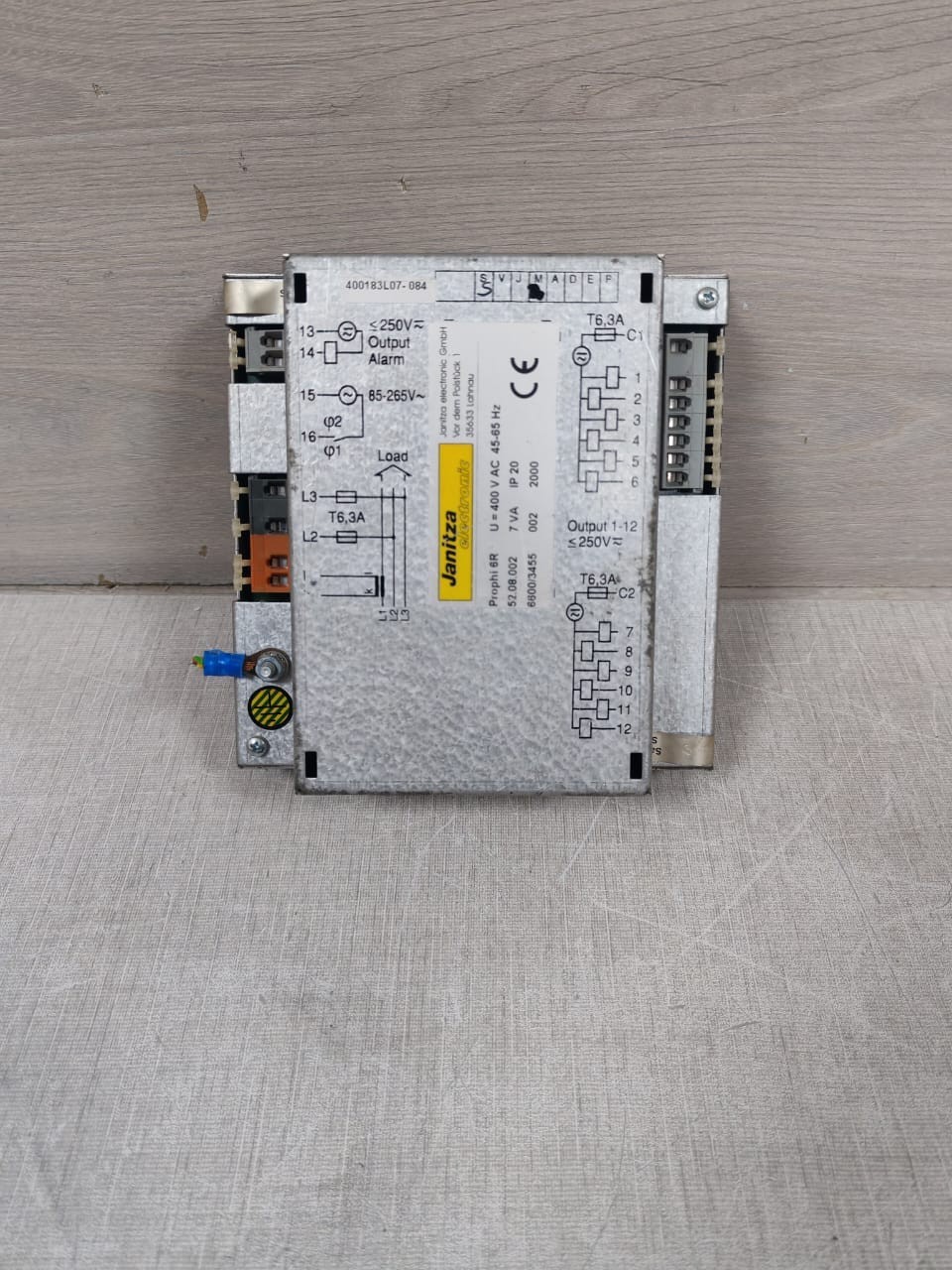 JANITZA UNKNOWN JANITZA ELECTRONICS PROPHI 6R 52.08.002 REACTIVE POWER CONTROLLER 10