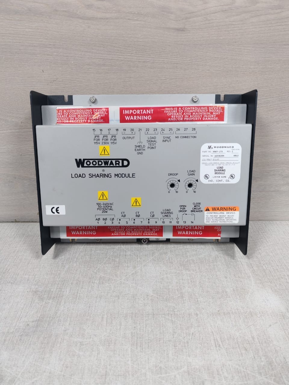 WOODWARD 9907-173 REV C LOAD SHARING MODULE 120VAC