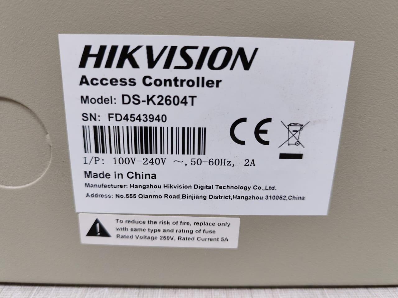 ACCESS K2604T DS-K2604T ACCESS CONTROLLER 6