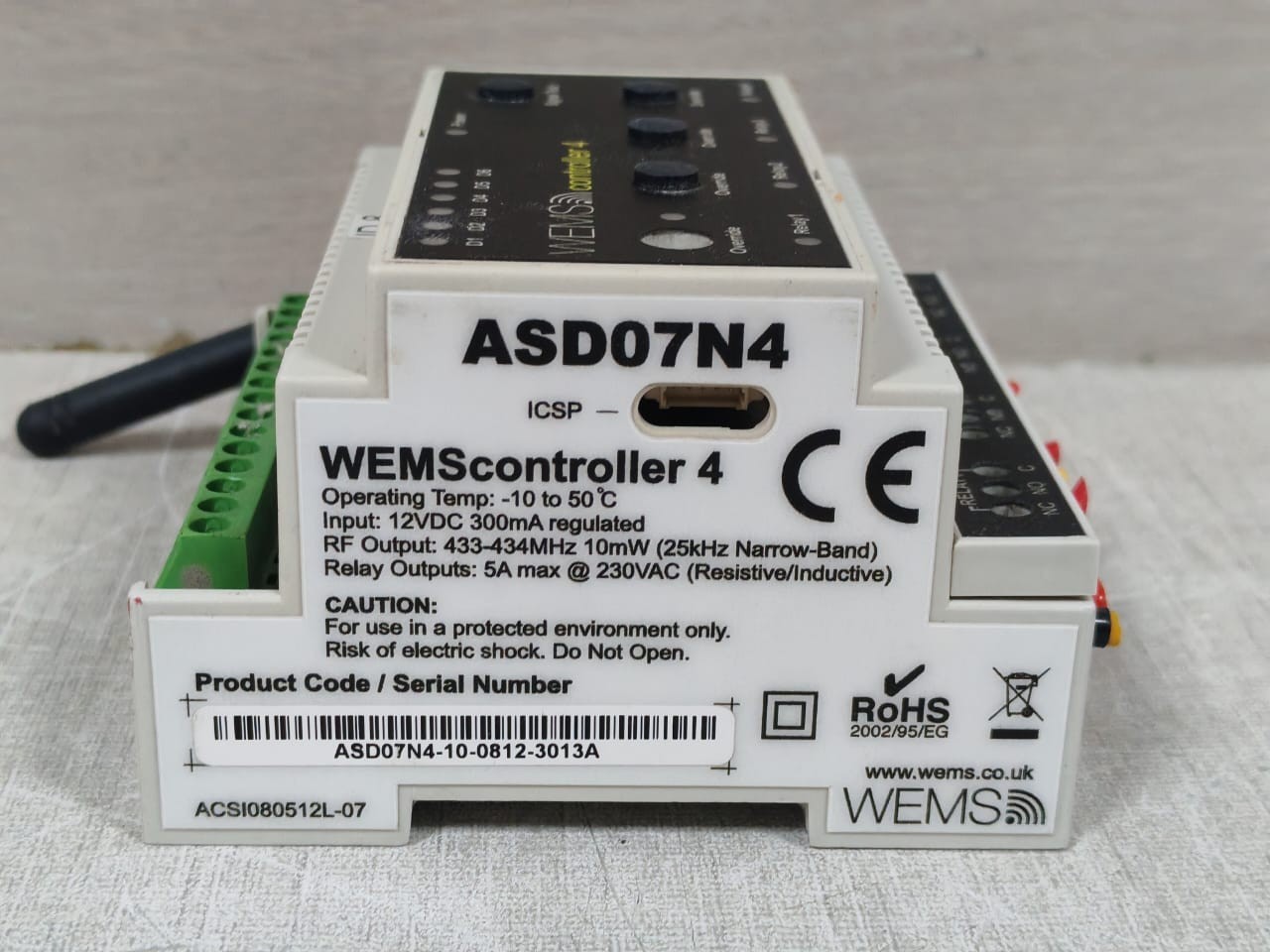 WEMS CONTROLLER 4 ASD07N4 WEMS CONTROLLER 4 ASD07N4 MODULE 12VDC 7