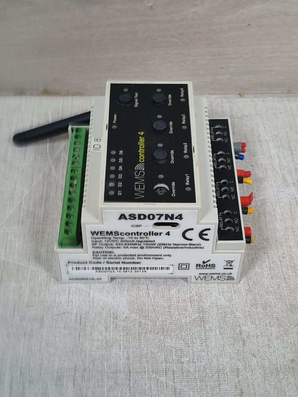 WEMS CONTROLLER 4 ASD07N4 WEMS CONTROLLER 4 ASD07N4 MODULE 12VDC 8