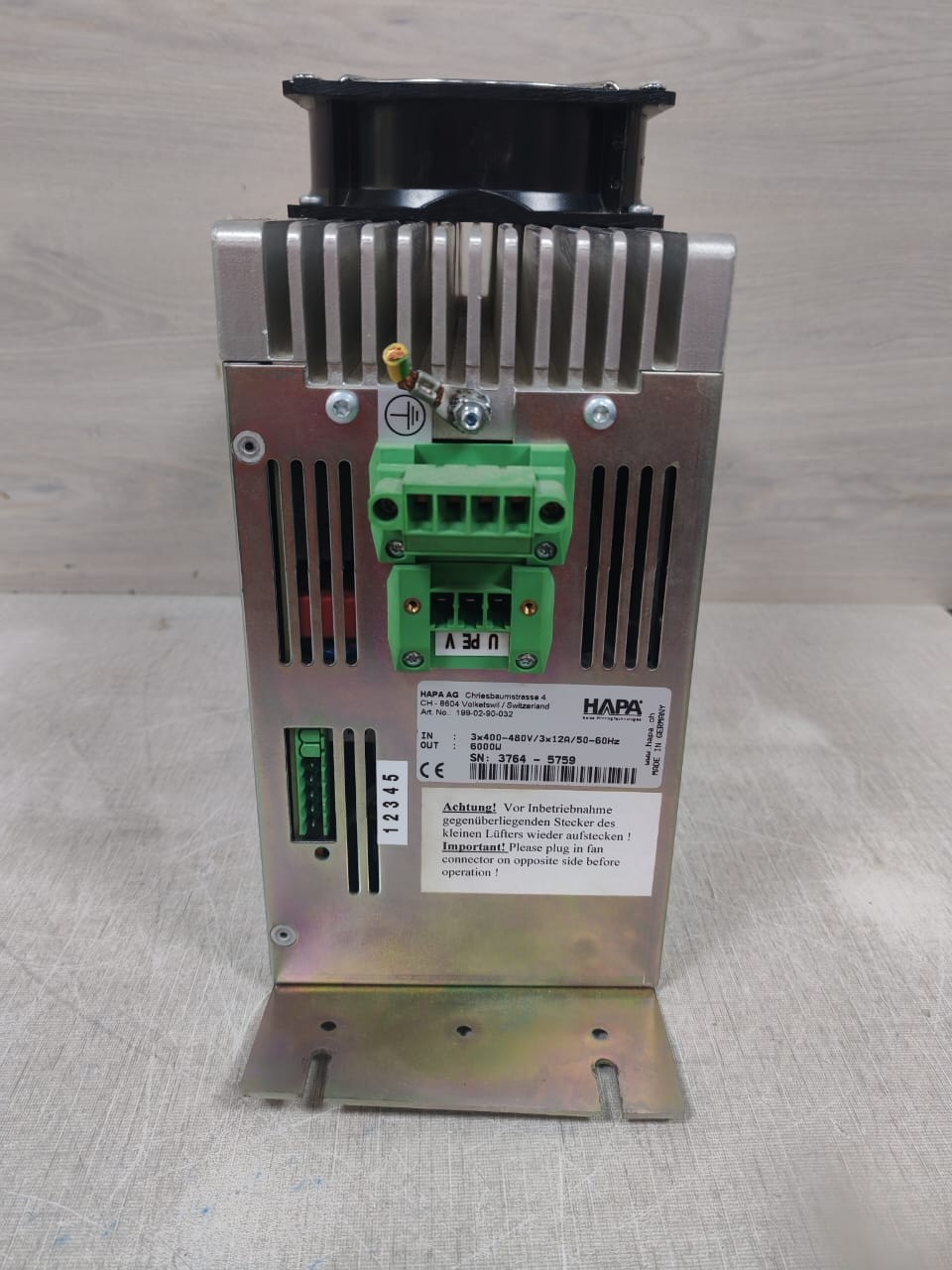 HAPA 199-02-90-032 HAPA AG 199-02-90-032 3X400-480V 6000W POWER SUPPLY 7